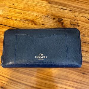 Coach zipper wallet-navy